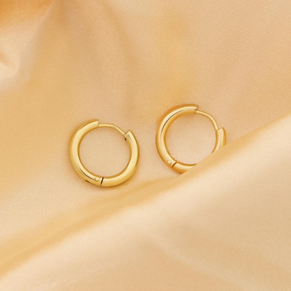 18K Minimal Gold Hoop Earrings- both size small and medium